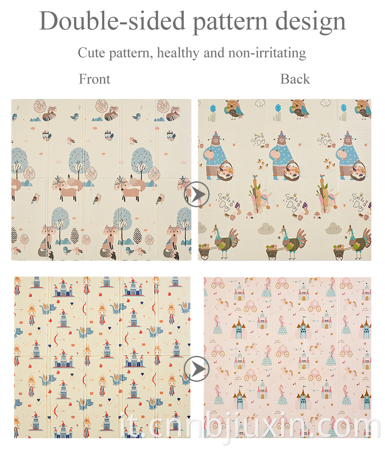 Design del puzzle Rolling XPE pieghevole Attività del bambino gattonare gioca tappetini in schiuma per bambini